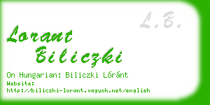 lorant biliczki business card