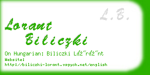 lorant biliczki business card